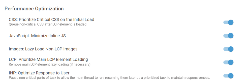 performance optimizations
